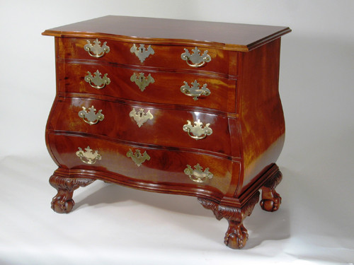 Chippendale Boston Serpentine Bombe Chest